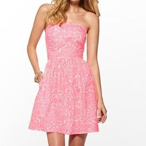 *LILLY PULITZER* Pink Seashell Strapless Dress